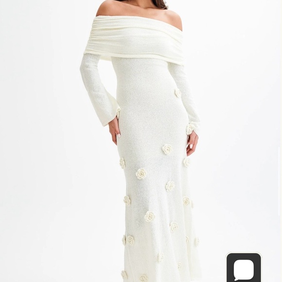 Meshki Kiki Off-Shoulder Maxi Dress in Ivory - Picture 1 of 4